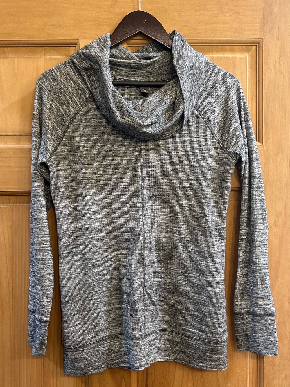 Eddie Bauer Gray Marled Cowl Neck Top